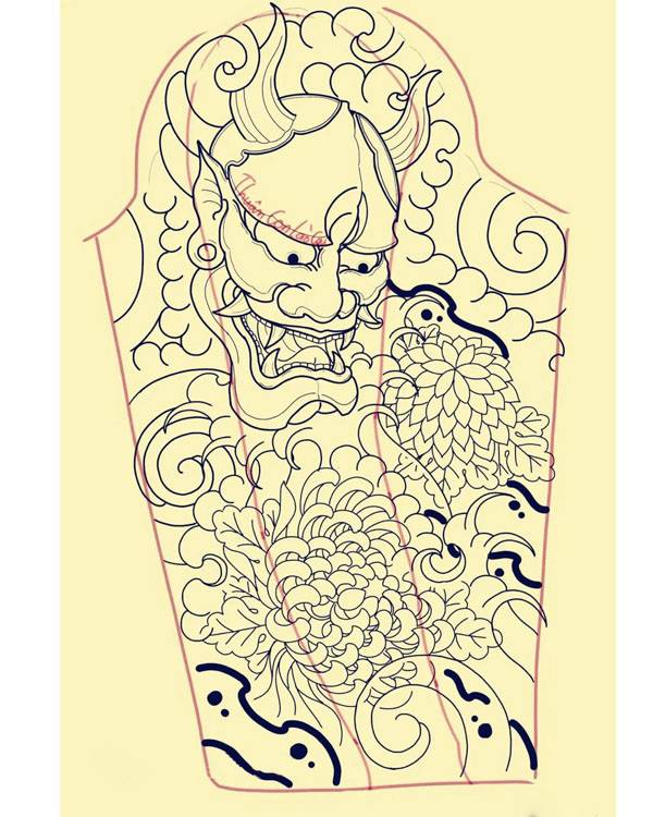 线条纹身手稿